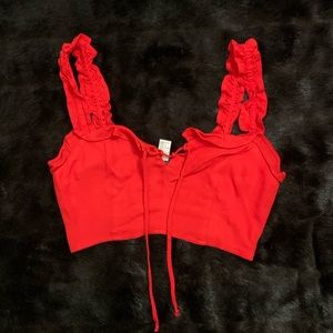 Red crop top